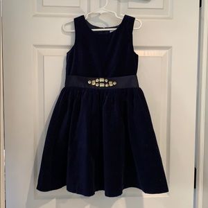 Navy velvet dress